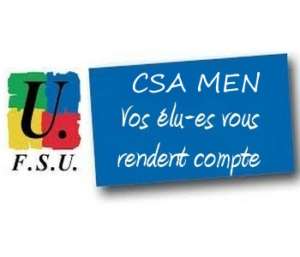 FSU CSA MEN vos élus vous rendent compte