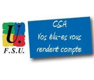 FSU CSA vos élus vous rendent compte