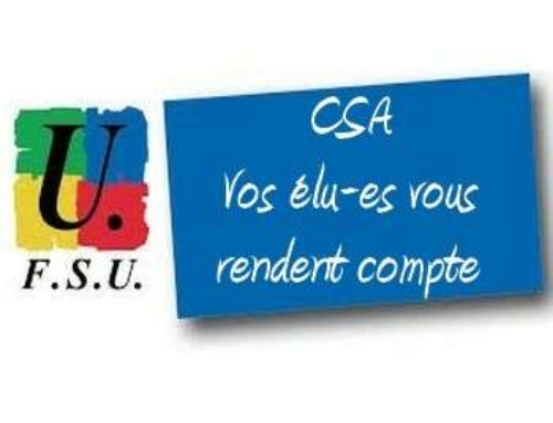 CSA du 14.01.2026 : la FSU vous rend compte