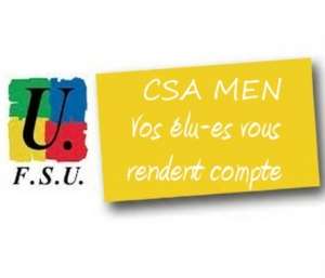 FSU CSA MEN vos élus vous rendent compte