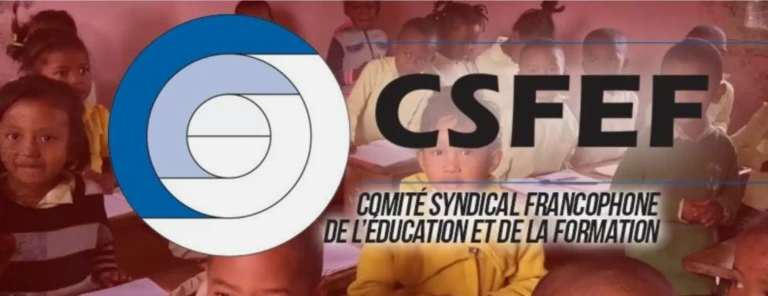 Visuel CSFEF - Comité Syndical Francophone de l’Éducation et de la Formation